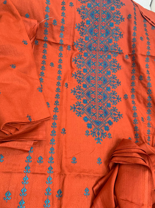 2 pc orange karandi suit