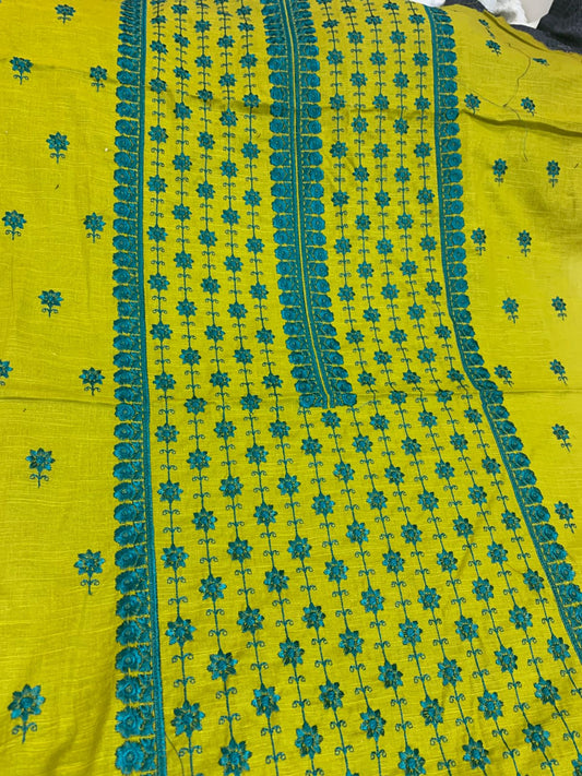 2 pc yellow khaddar suit