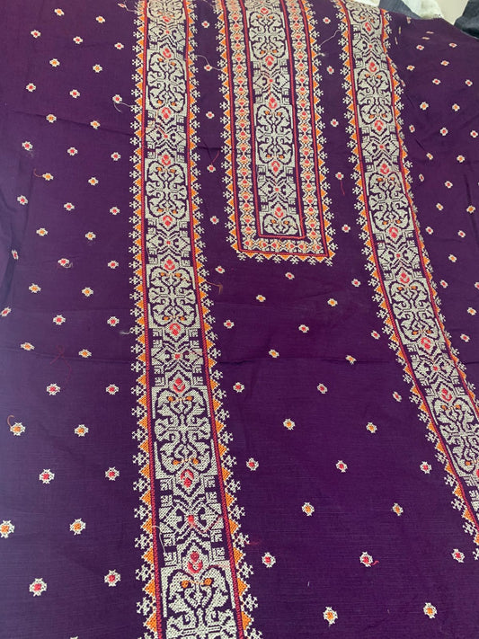 2 pc  purple khaddar suit