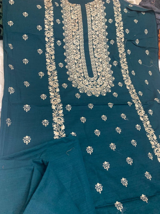 2 pc blue khaddar suit